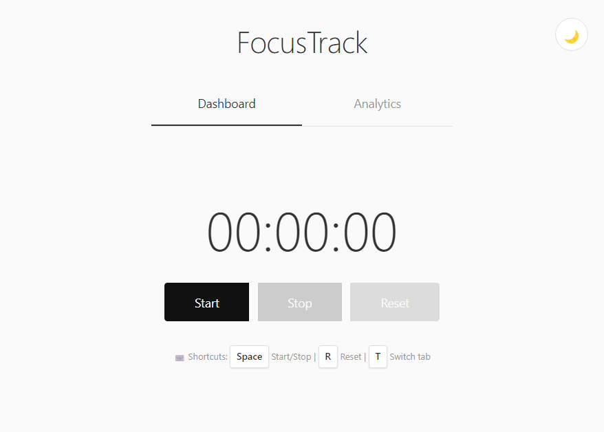 FocusTrack Application Screenshot